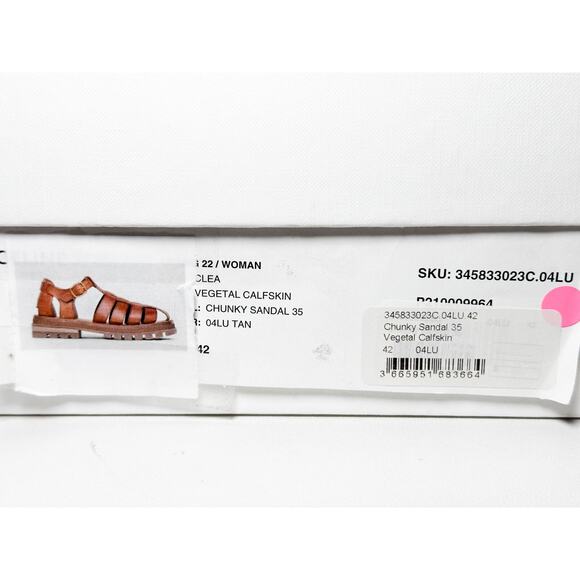 Celine NIB Cléa Triomphe Brown Leather Gladiator Chunky Fisherman Sandals 42 - Picture 11 of 11